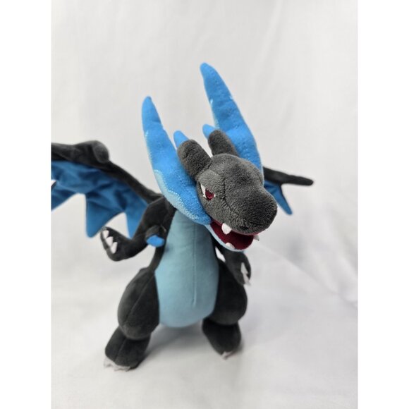 Pokemon Center Mega Charizard X 10" Plush 2018 Articulated Wings X&Y Official - Picture 11 of 12